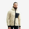 Sherpa Hoodie Men Beige Khaki