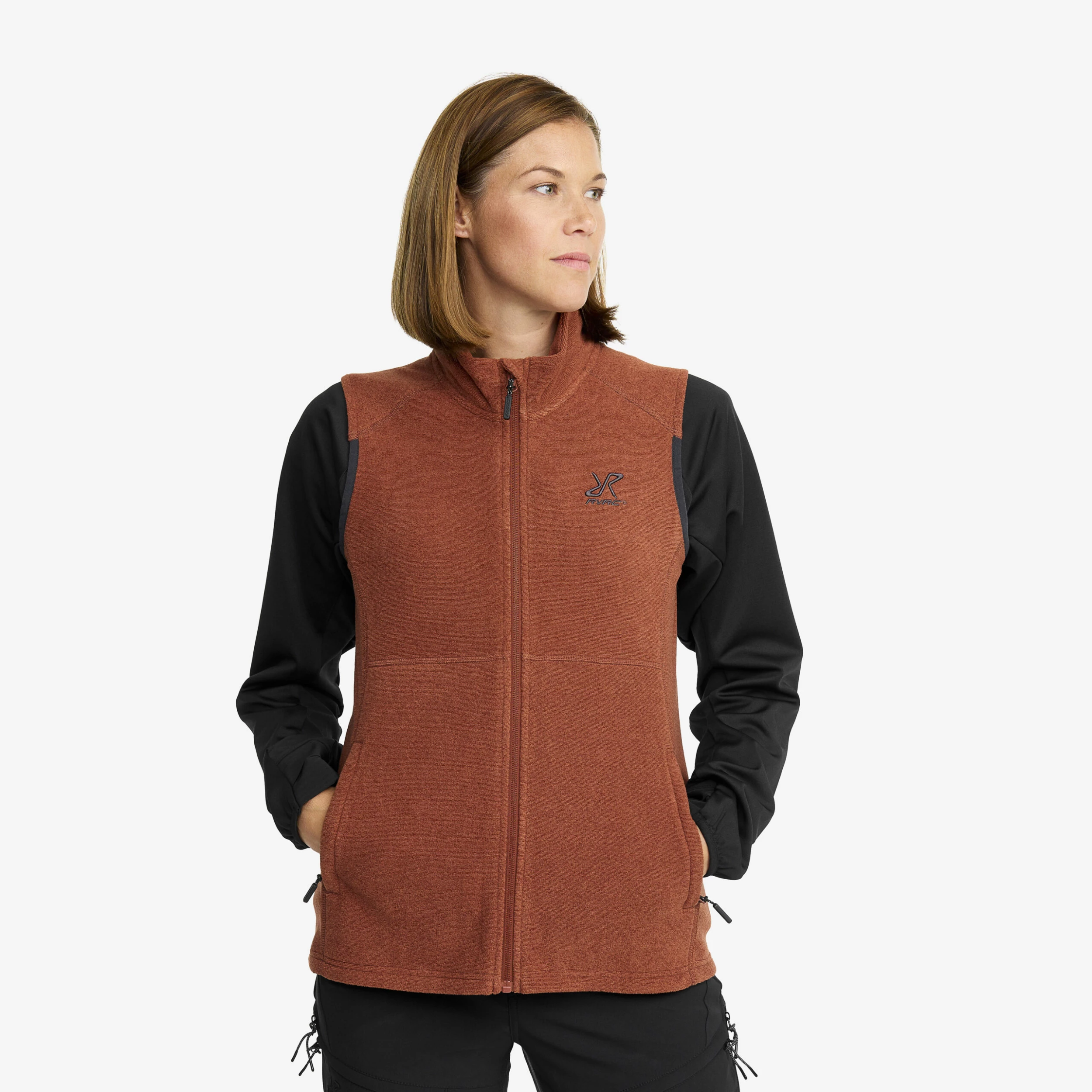 Essential Fleece Vest Women Smoked Paprika 3 Essential Fleece Vest Women Smoked Paprika