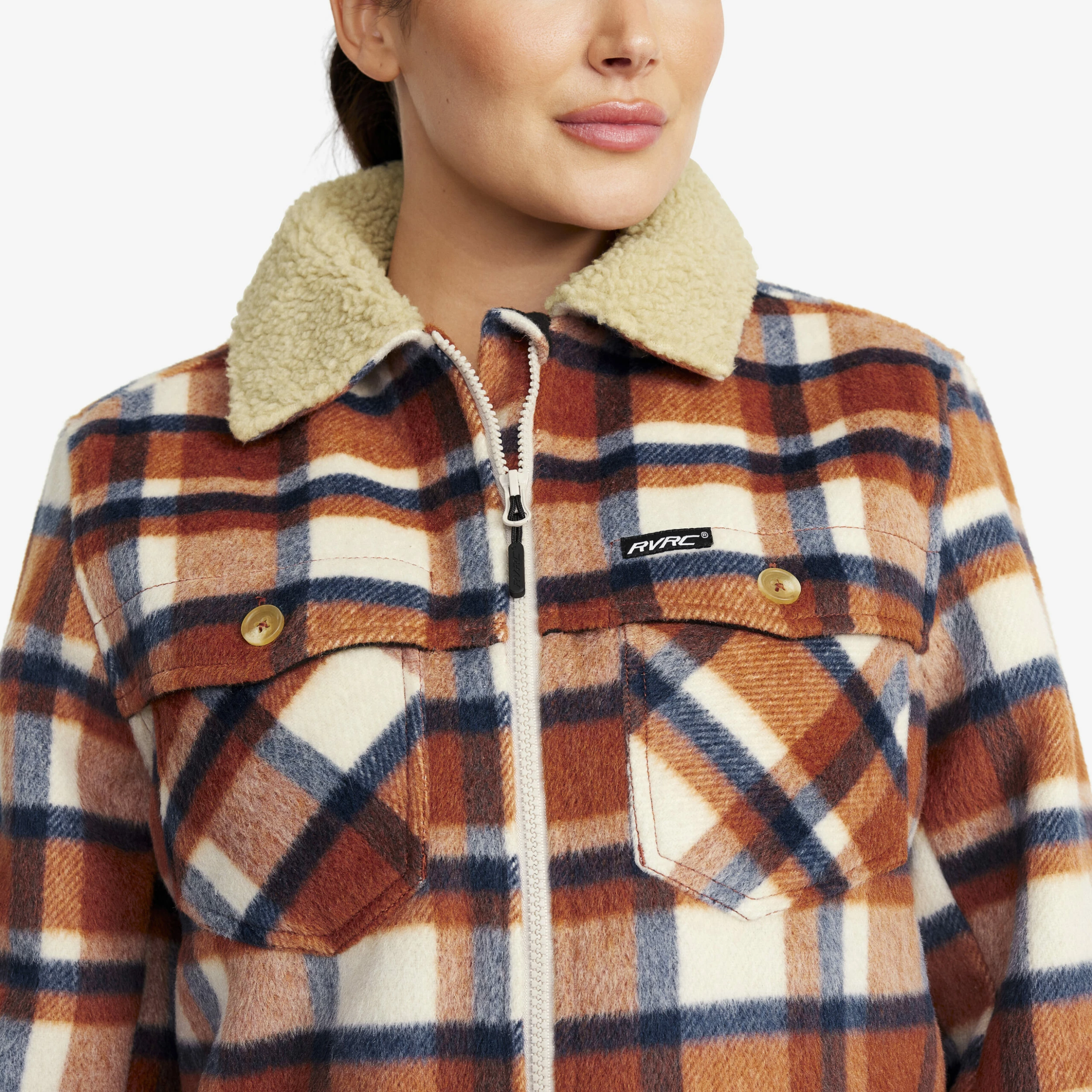 Lumber Jacket Women Rusty Orange/Oatmeal 6 Lumber Jacket Women Rusty Orange/Oatmeal - Image 4
