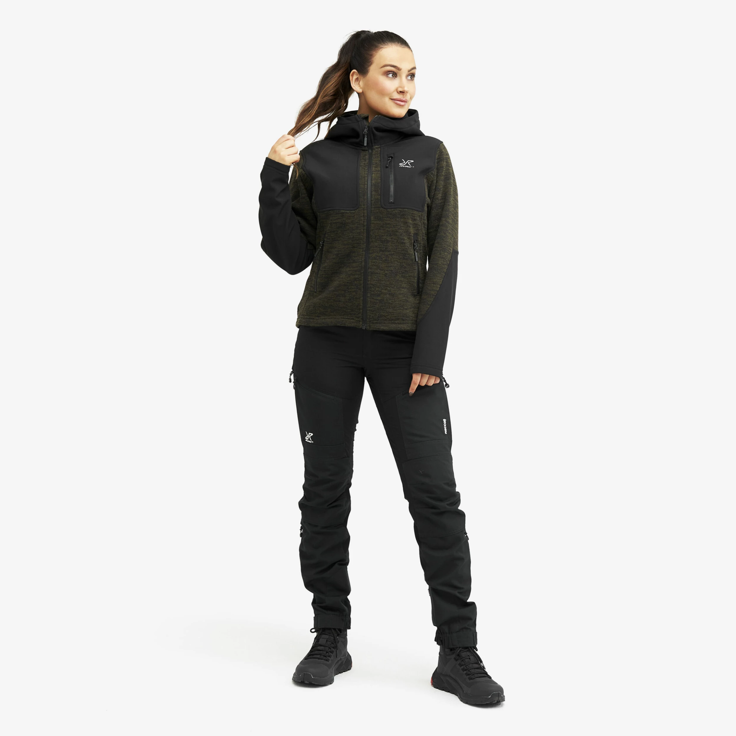 Wander Pro Wool Hoodie Women Dark Olive 4 Wander Pro Wool Hoodie Women Dark Olive - Image 2